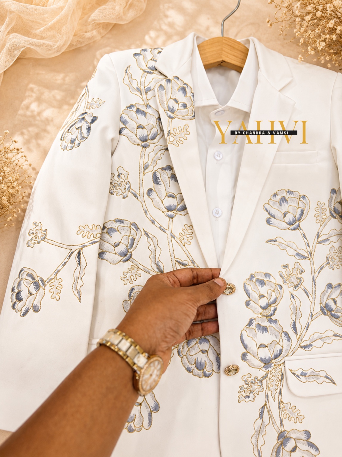 Ivory Bloom Signature Embroidered Suit Set - Image 4