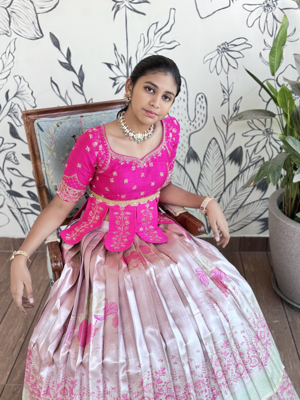 Blush Bloom Kanchi Zari Tissue Lehenga Set - Image 5