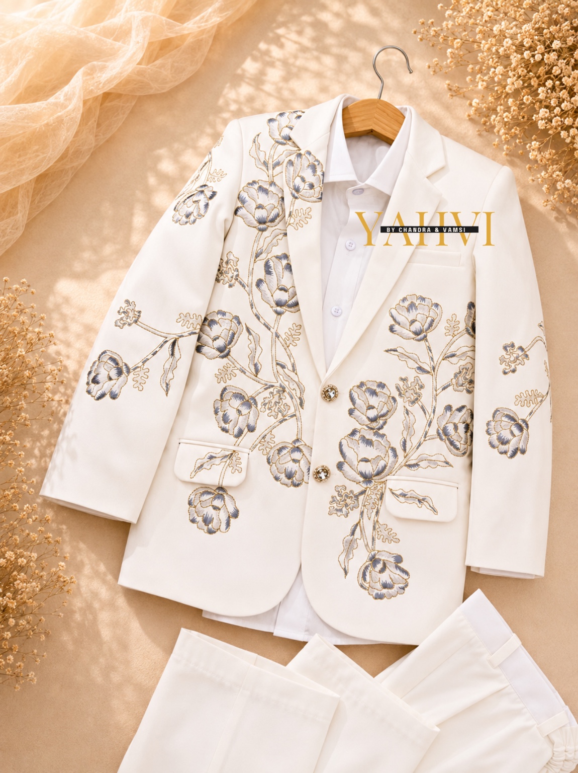 Ivory Bloom Signature Embroidered Suit Set - Image 5
