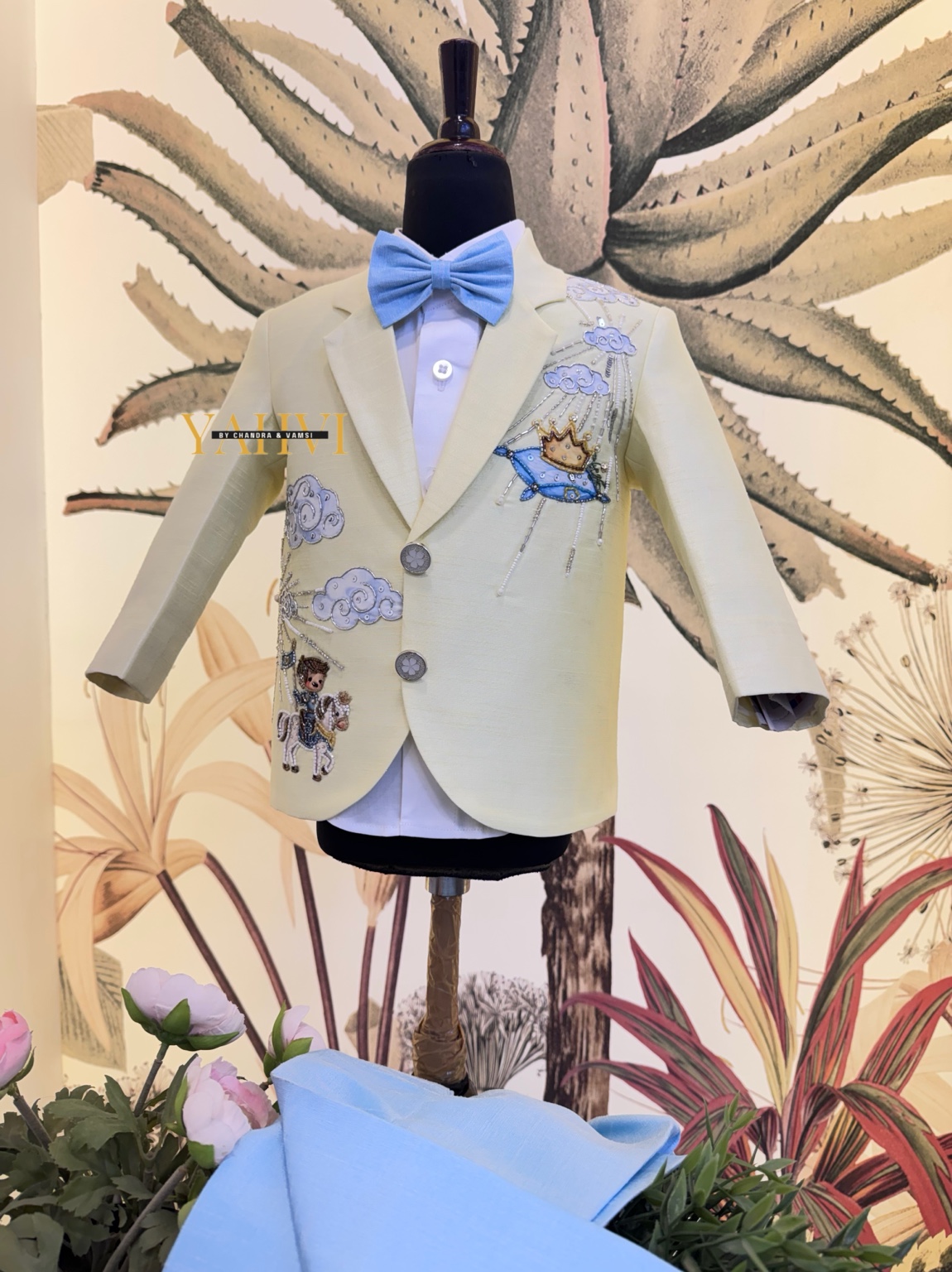 Little Prince Hand-Embroidered Blazer Set - Image 7
