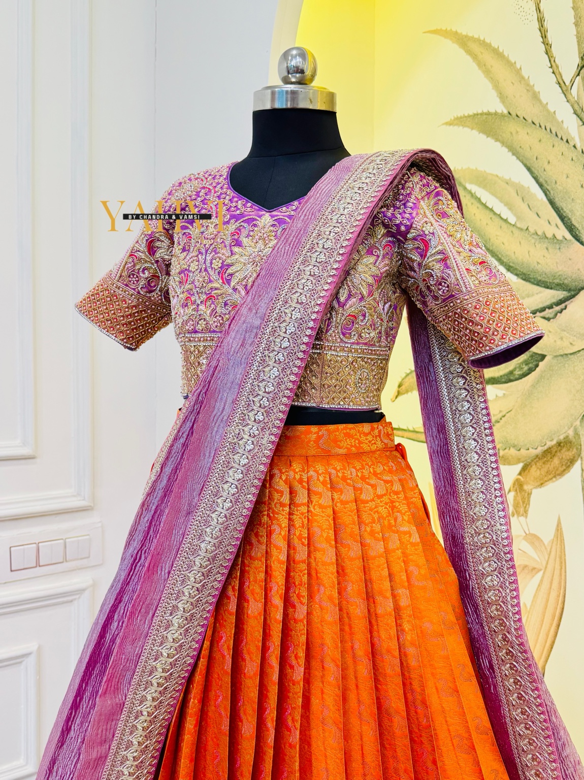 Imperial Meenakari Pattu Lehenga Set - Image 3