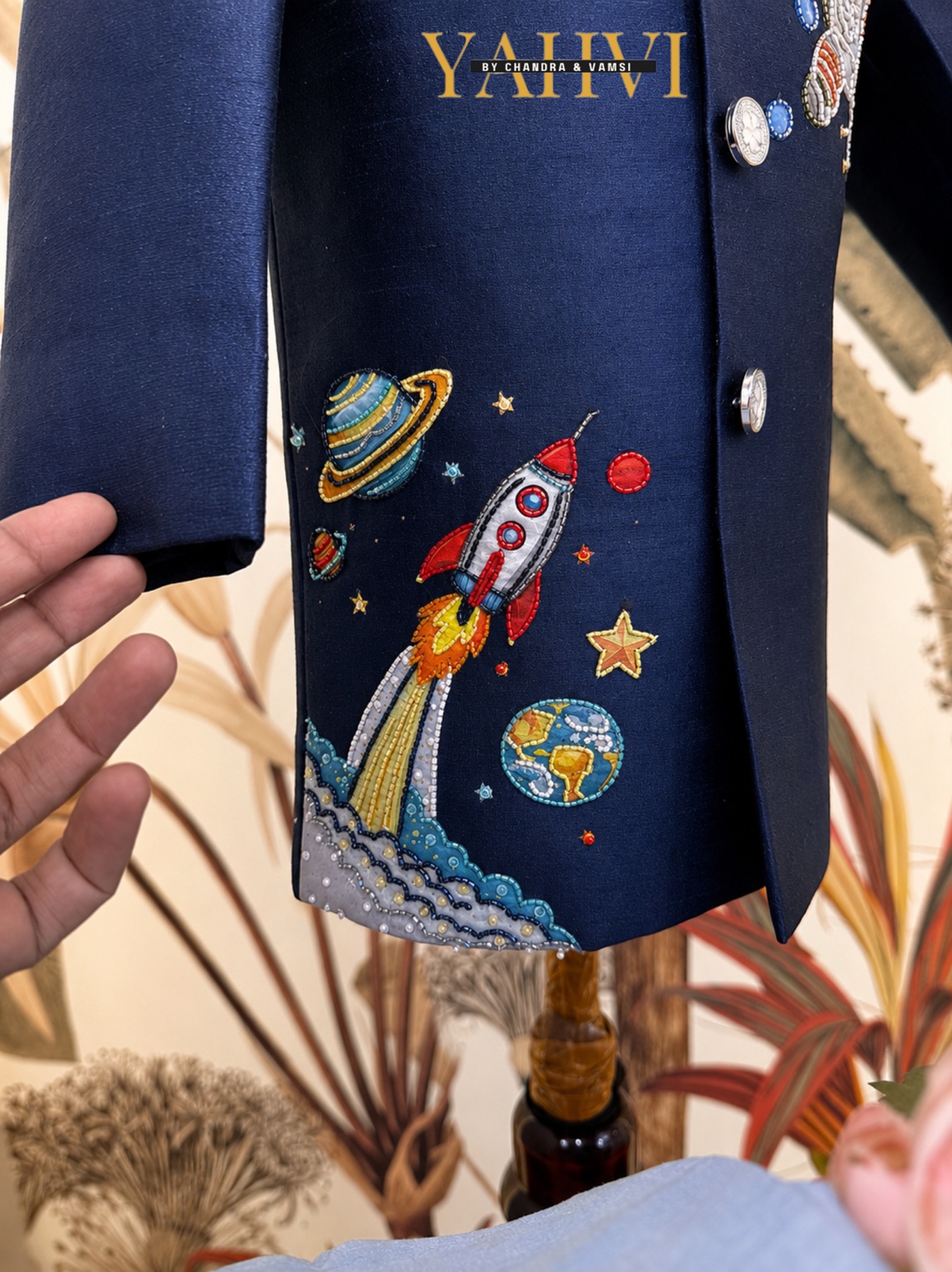 Galaxy Explorer – Hand Embroidered Birthday Jodhpuri Suit - Image 3