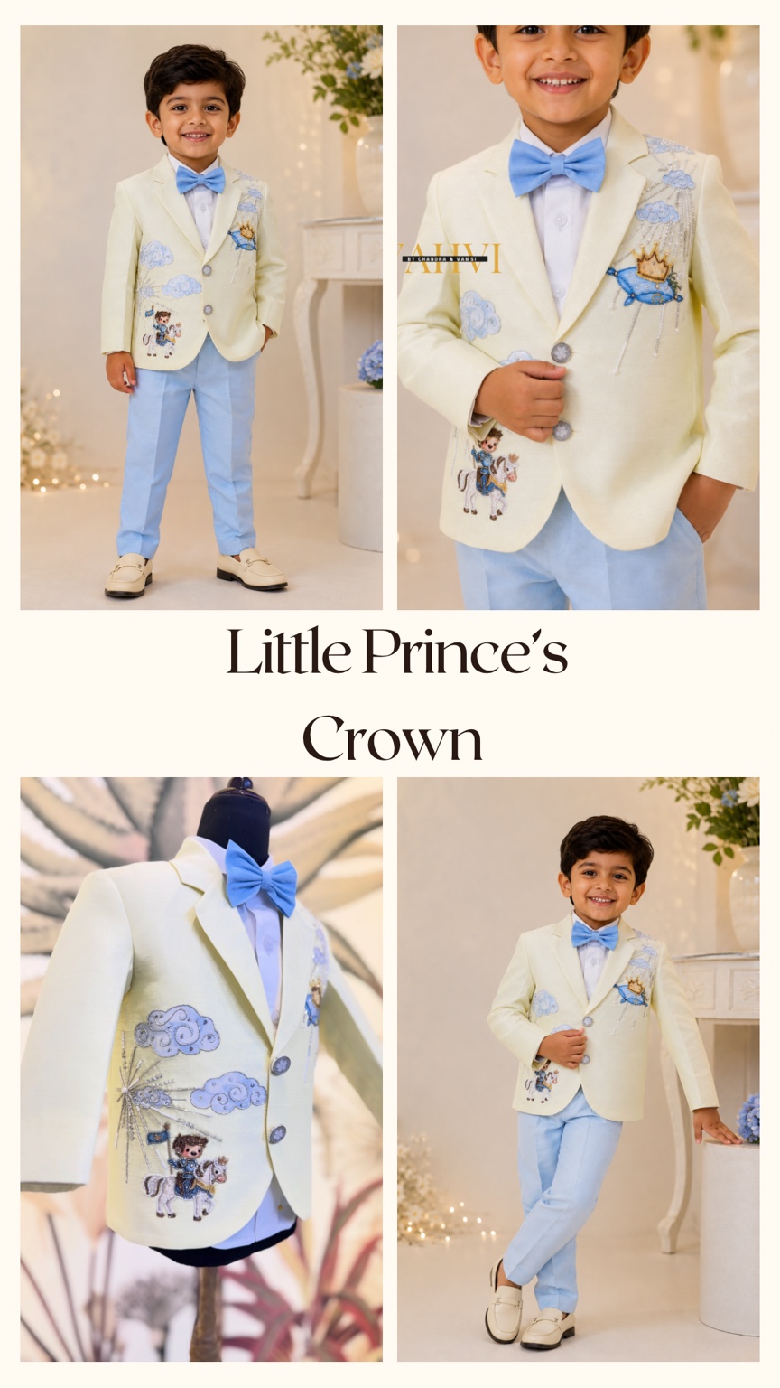 Little Prince Hand-Embroidered Blazer Set - Image 4