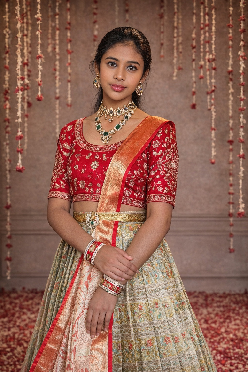 Royal Meenakari Pattu Lehenga Set - Image 6