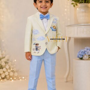 Little Prince Hand-Embroidered Blazer Set
