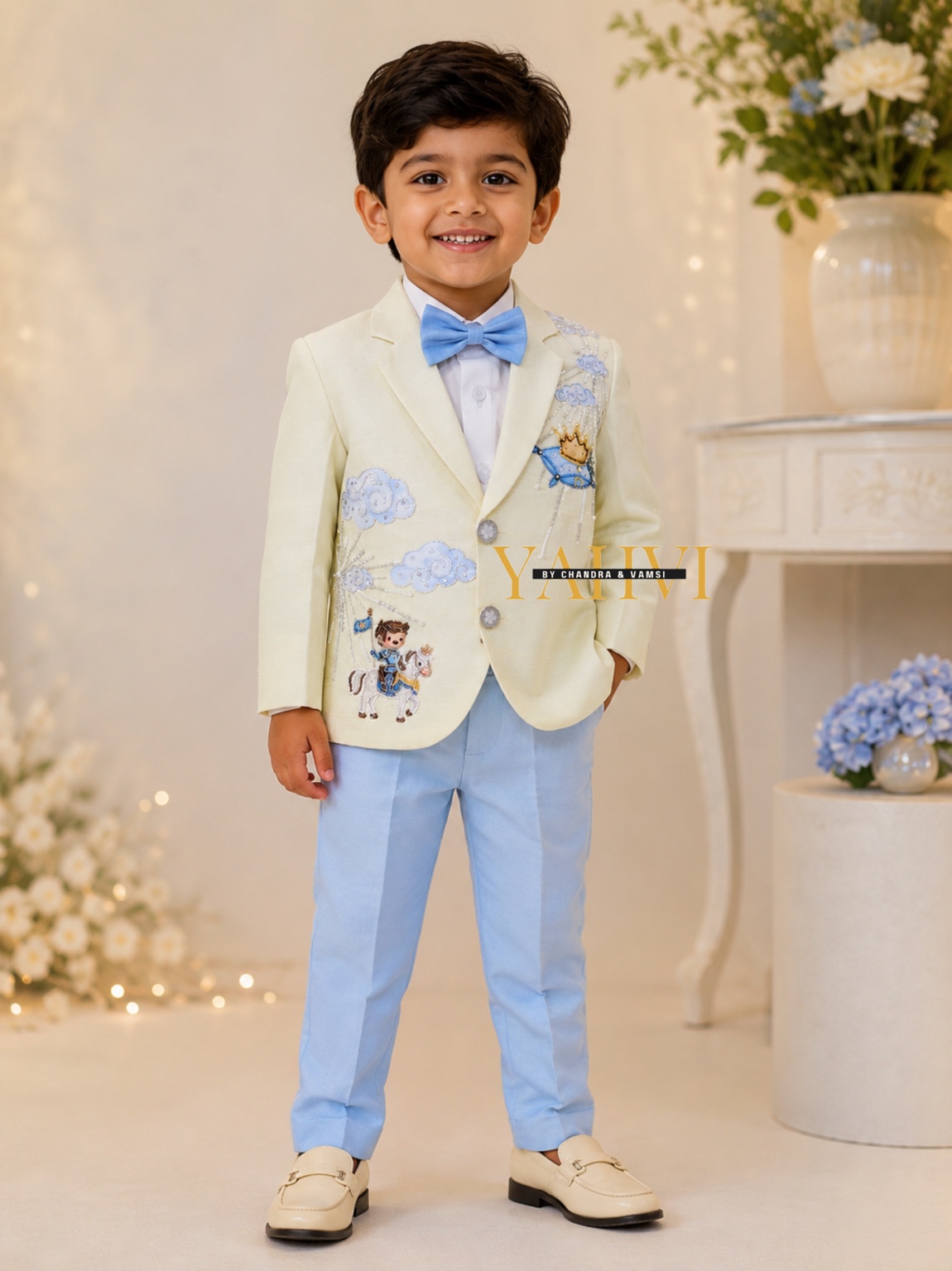 Little Prince Hand-Embroidered Blazer Set