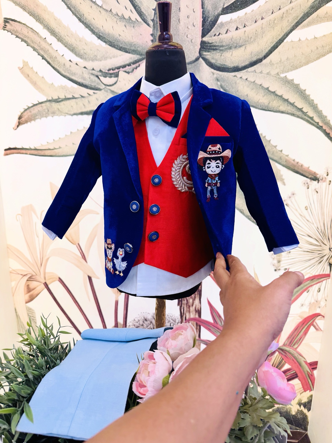 Cowboy Adventure Hand-Embroidered Blazer Set - Image 4