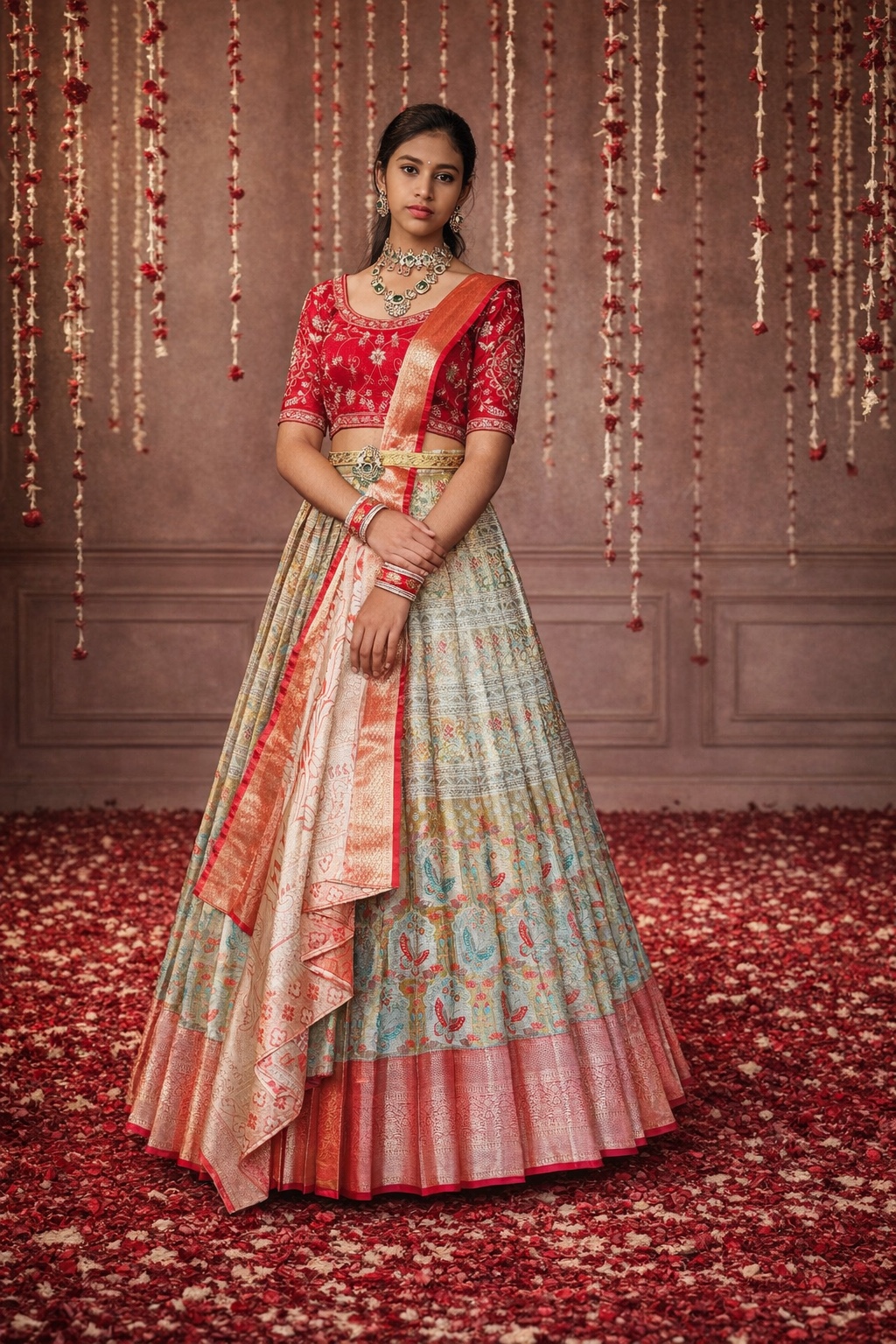 Royal Meenakari Pattu Lehenga Set