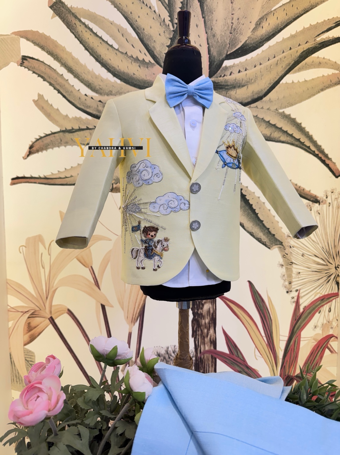 Little Prince Hand-Embroidered Blazer Set - Image 8