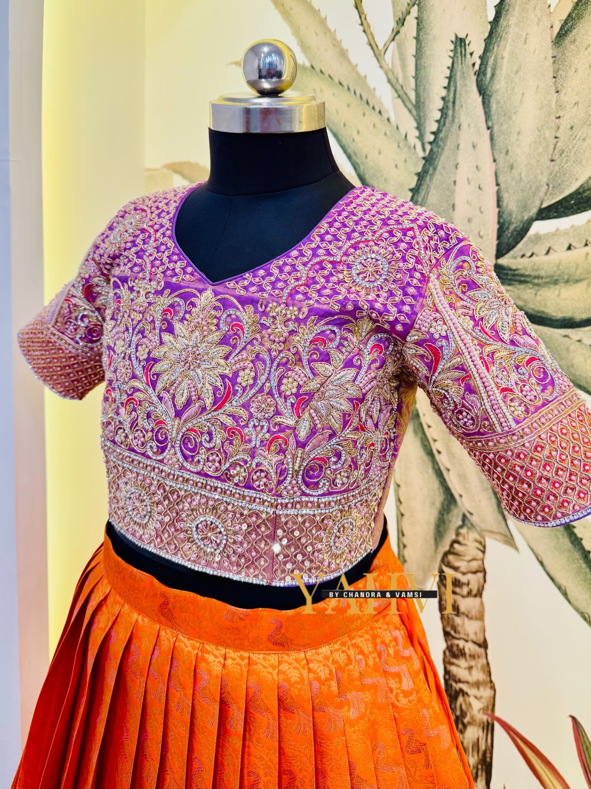 Imperial Meenakari Pattu Lehenga Set - Image 5