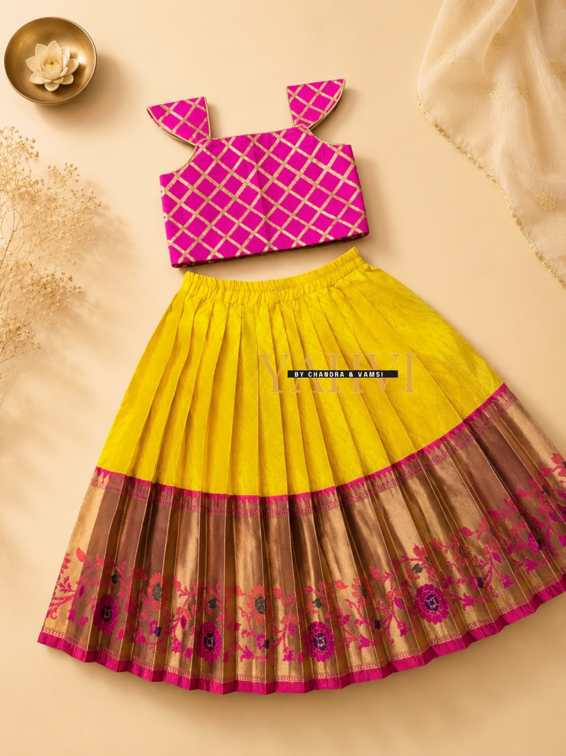 Gulnaar Paithani Crop Top Lehenga - Image 4