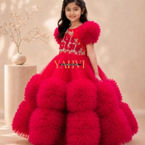 Butterfly Bloom Hand-Embroidered Ruffle Frock