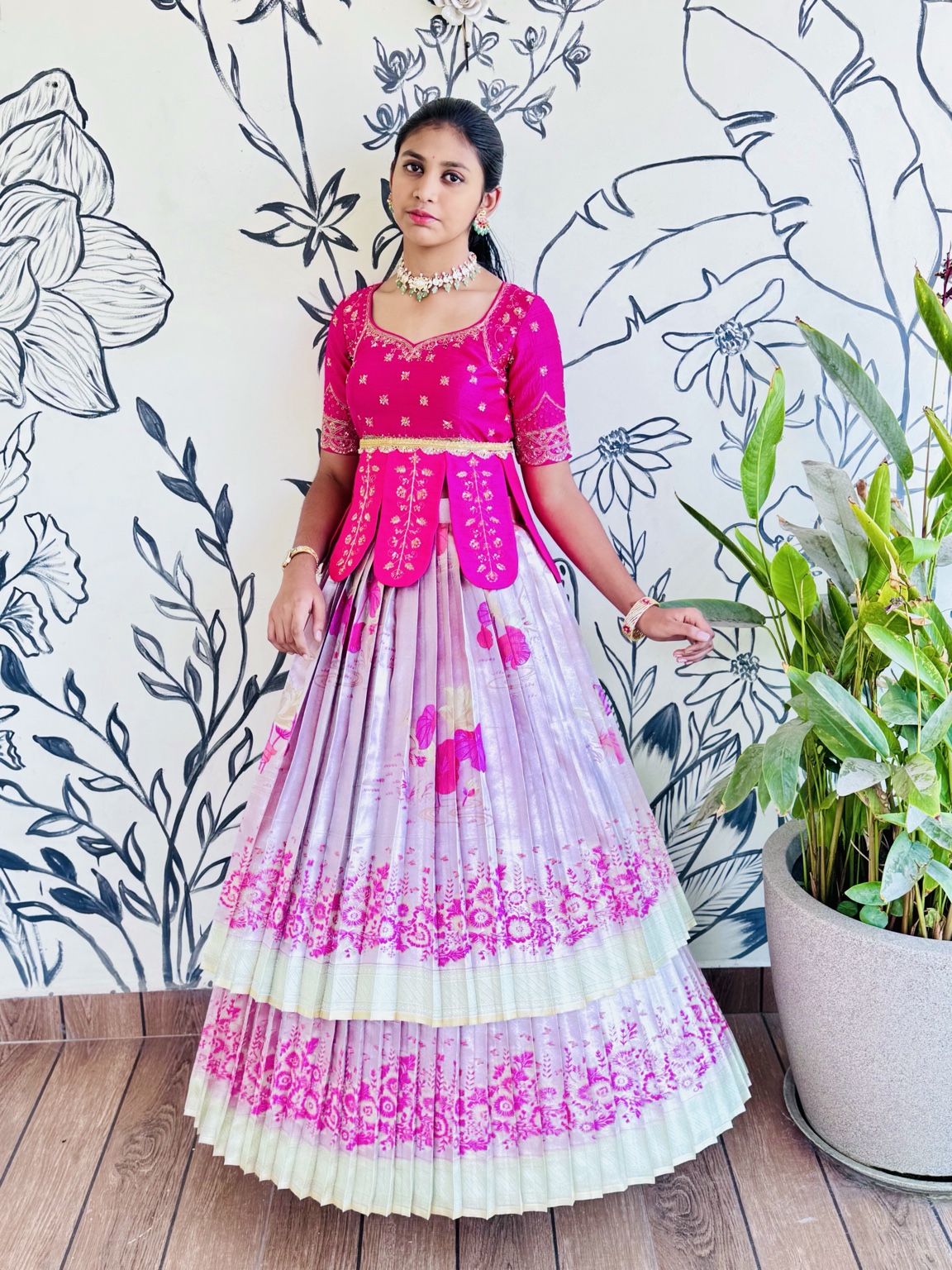 Blush Bloom Kanchi Zari Tissue Lehenga Set