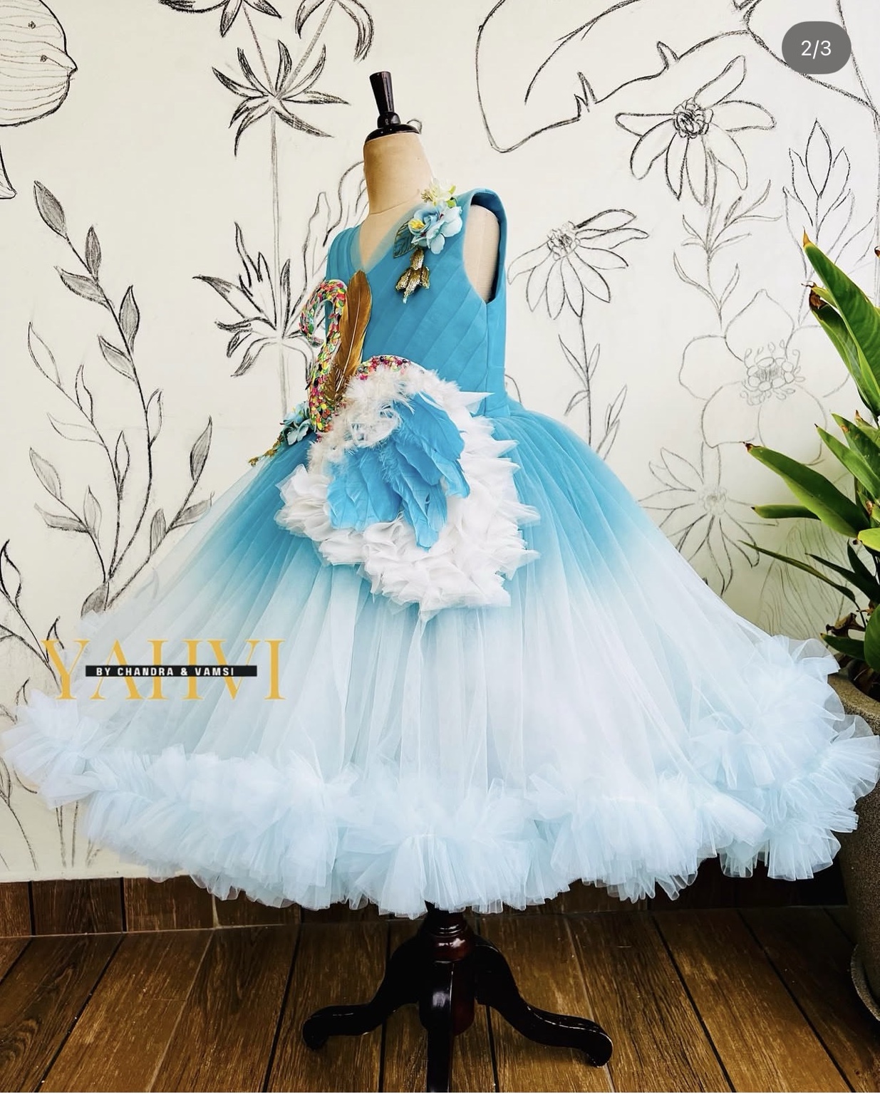 Rainbow Swan Shaded Birthday Frock - Image 6