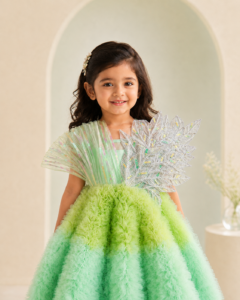 Petal Prism – Sculptural Ruffle Frock