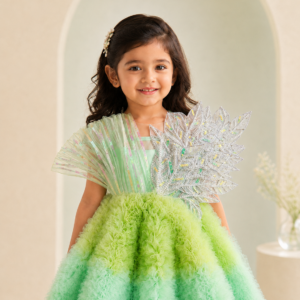 Petal Prism – Sculptural Ruffle Frock