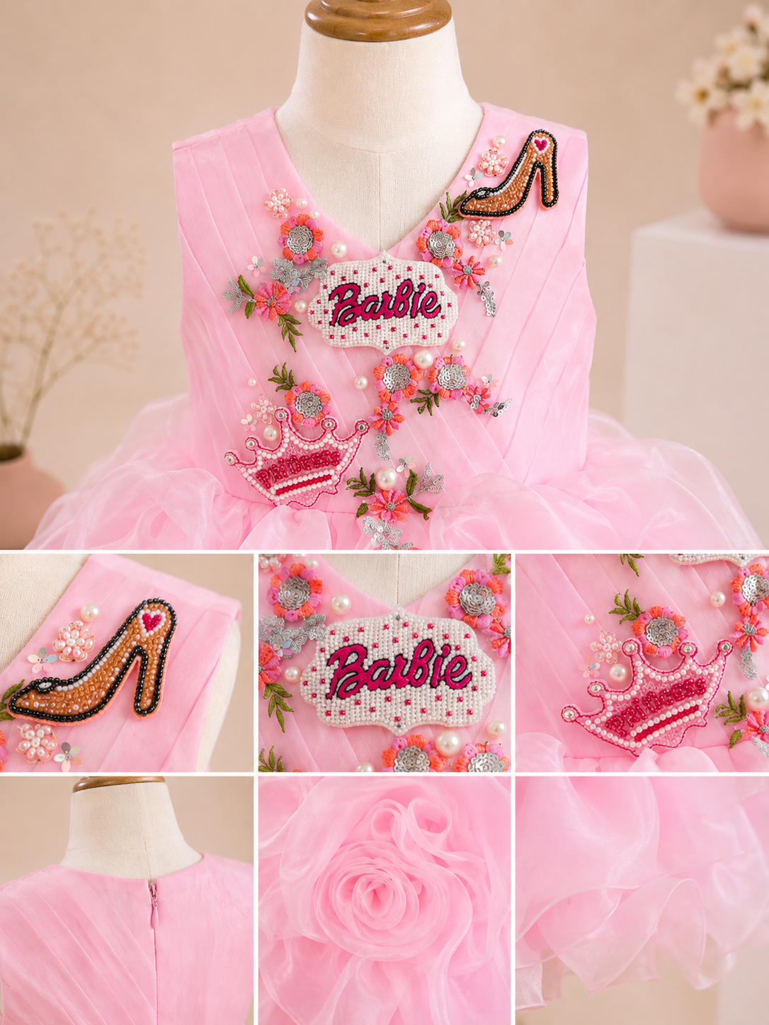 Barbie Bloom Organza Ruffle Frock - Image 4