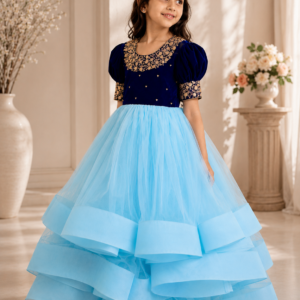 Azure Royale Ruffle Gown