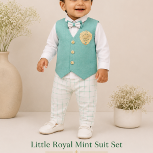 Little Royal Mint Lion Vest Set