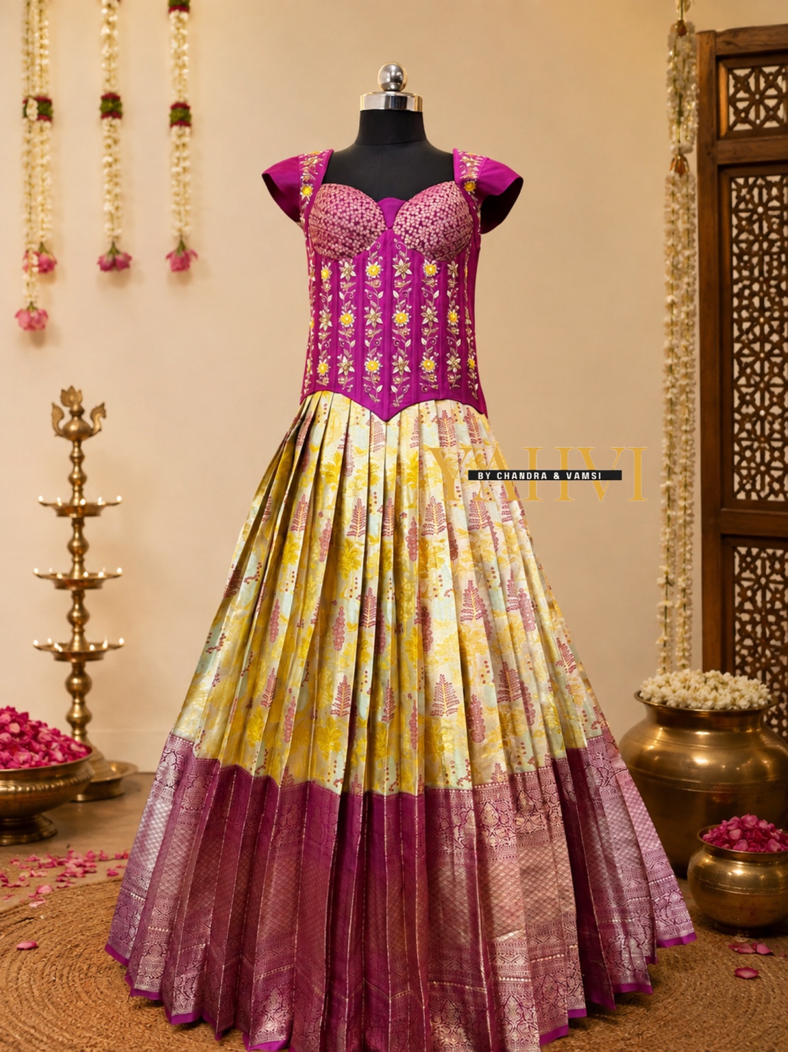 Bhuttibomma Kanchi Pattu Lehenga corset - Image 4