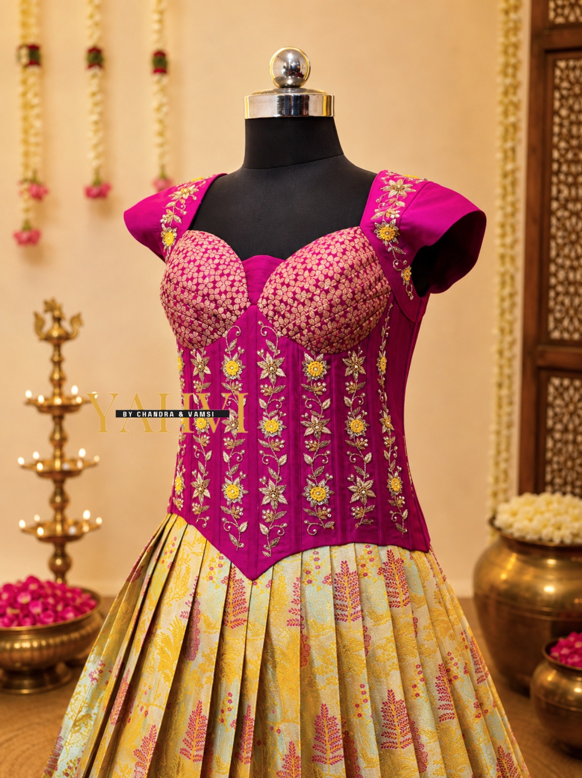 Bhuttibomma Kanchi Pattu Lehenga corset - Image 5