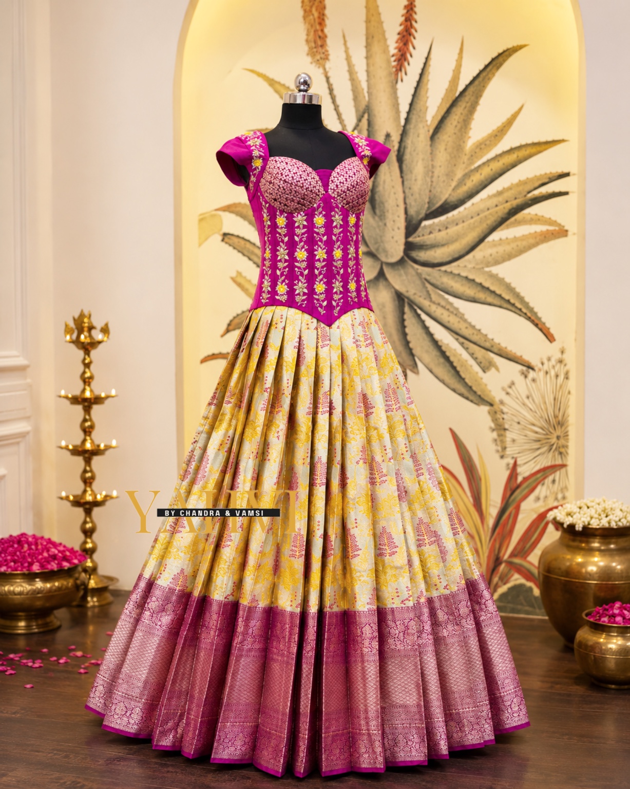 Bhuttibomma Kanchi Pattu Lehenga corset