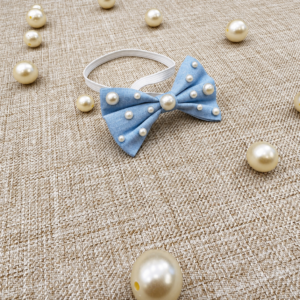 powder Blue Pearl-Emblished Bow