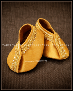 Golden Tissue-Embellished Booties