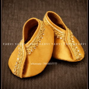 Golden Tissue-Embellished Booties